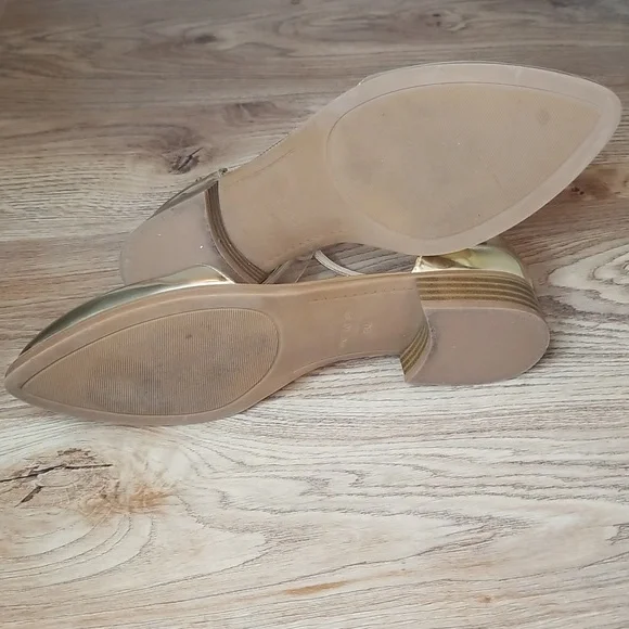 Nine West Womens Gild Metallic Closed Toe Ankle Strap Shoes Size 8M - Picture 6 of 12